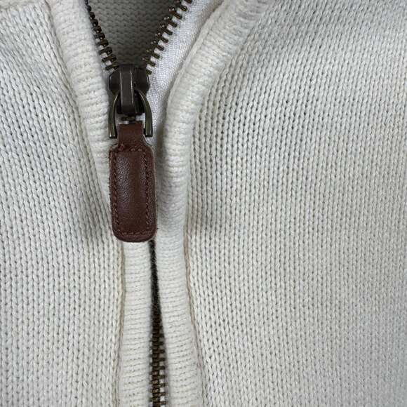 Oscar De La Renta Cream 1/4 Zip Sweater Size XL - Picture 2 of 9